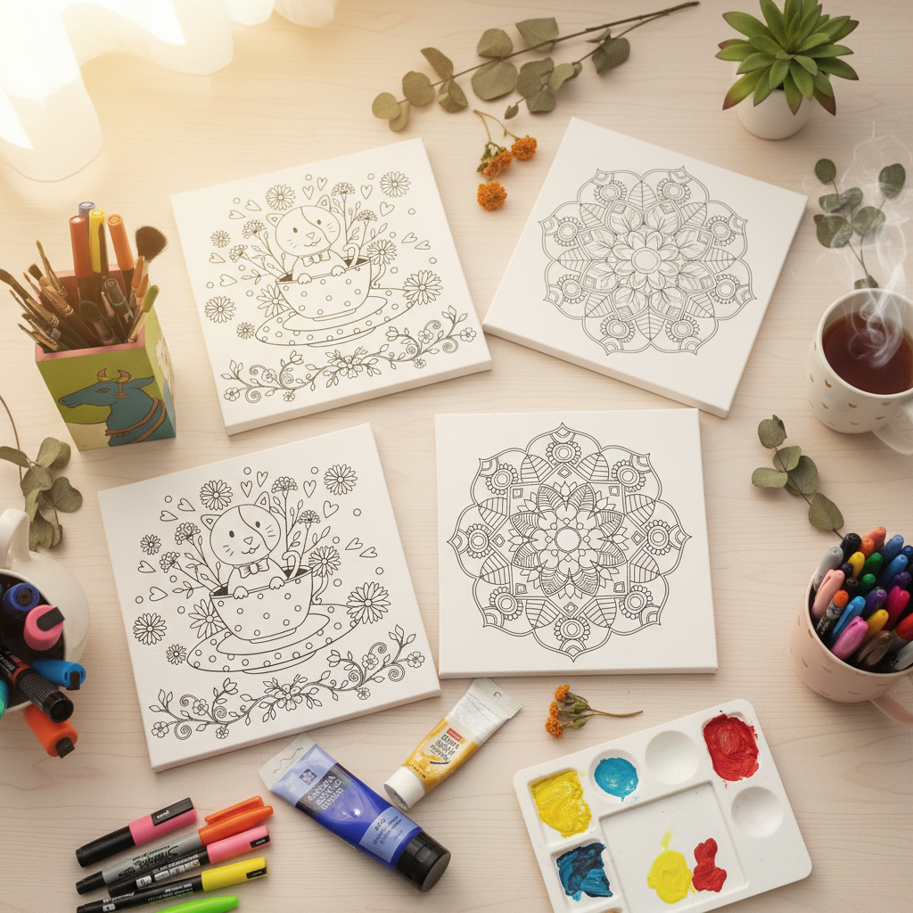 Colouring Canvas - 8x8 Inches