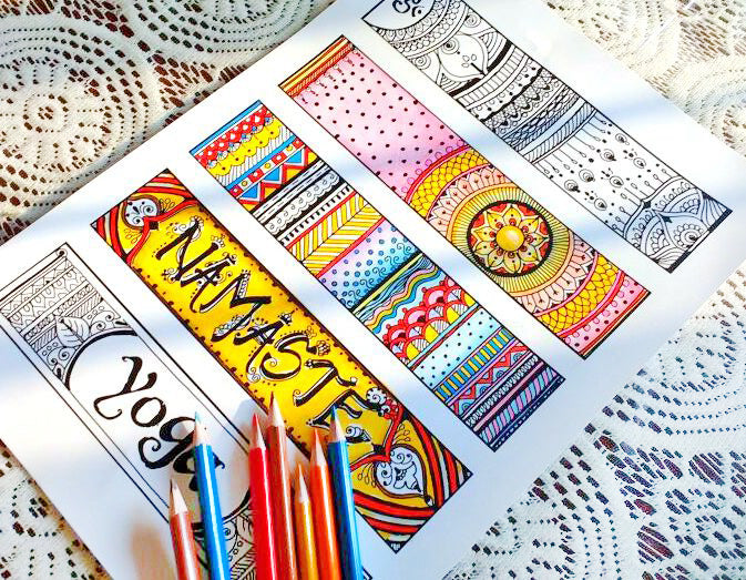 Bookmarks Adult Coloring book by Prajakta P, 50 beautiful bookmarks to colour