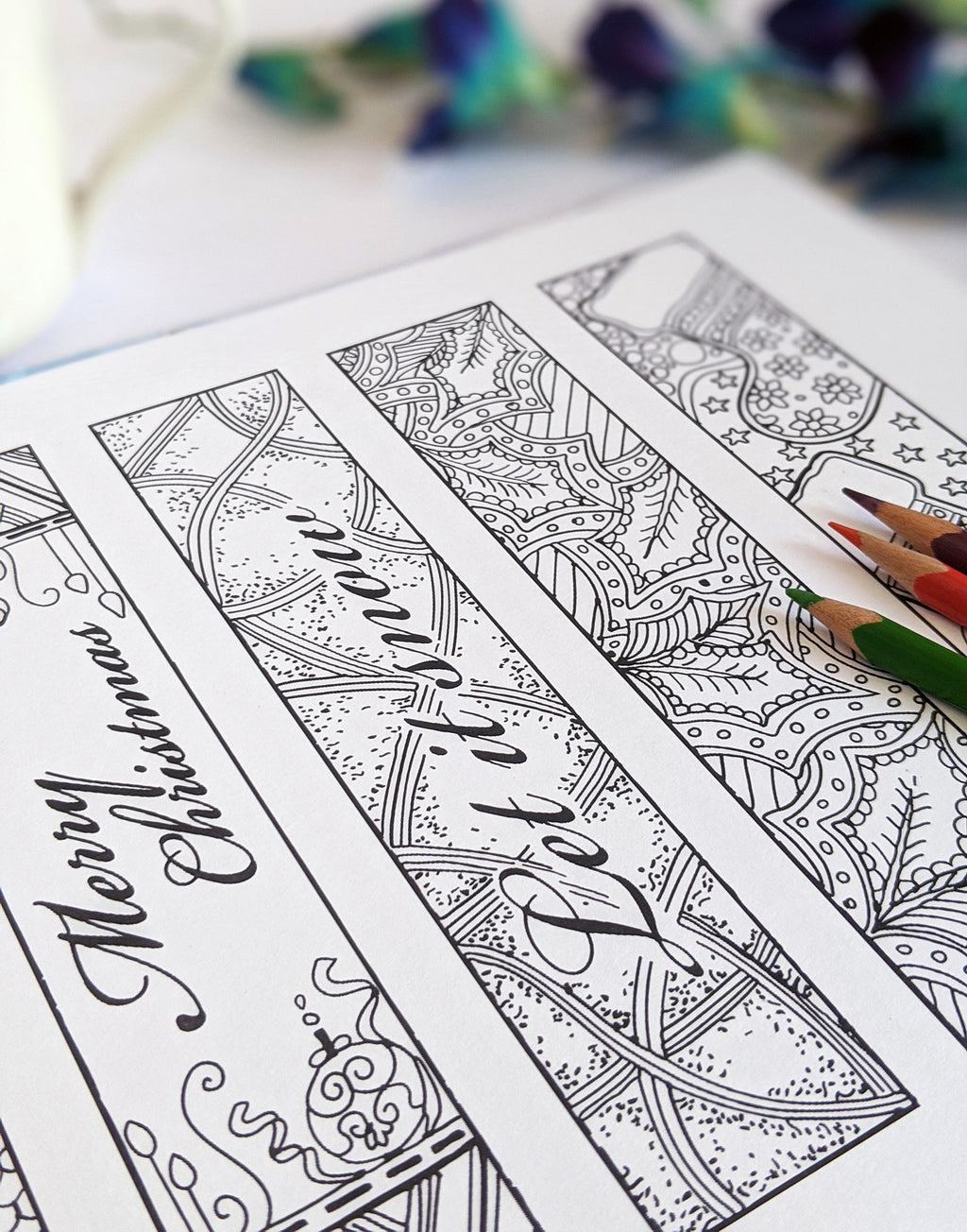 Bookmarks Adult Coloring book by Prajakta P, 50 beautiful bookmarks to colour