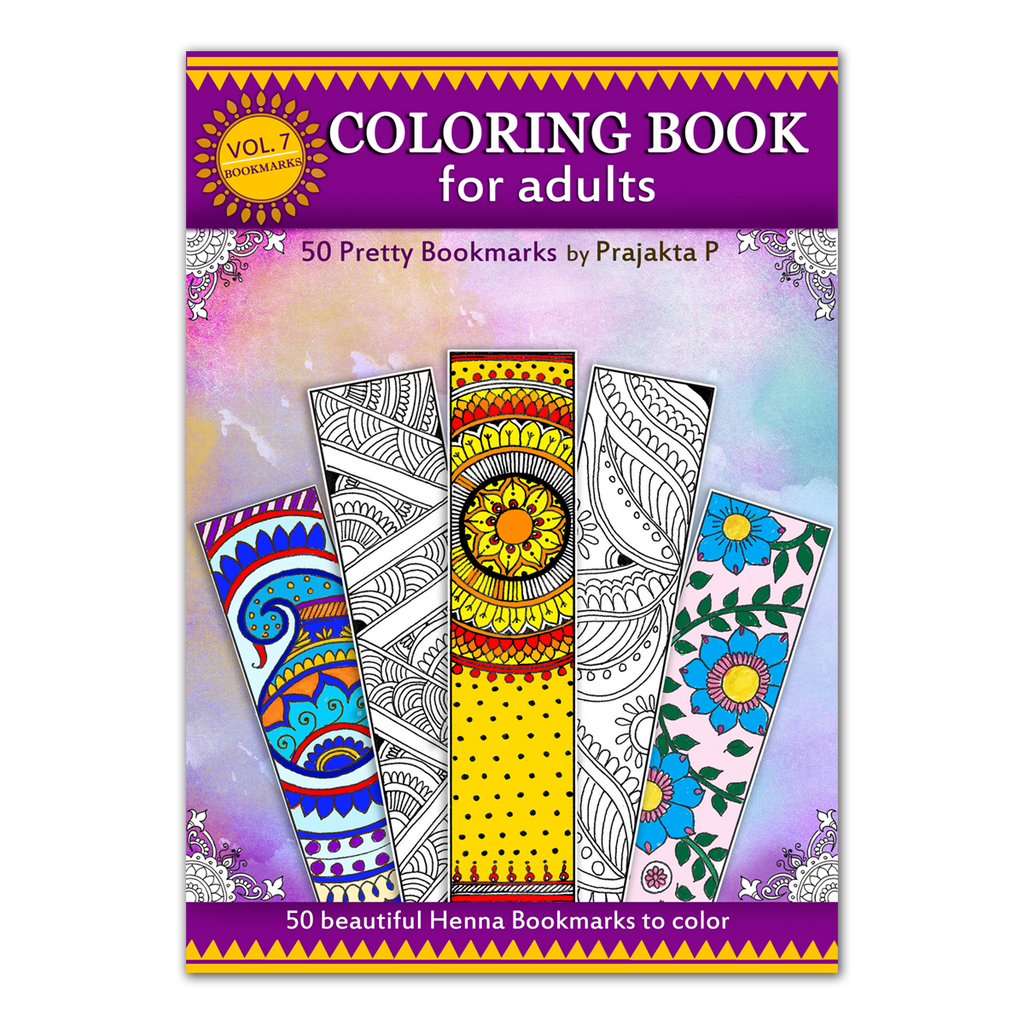Bookmarks Adult Coloring book by Prajakta P, 50 beautiful bookmarks to colour