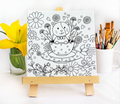 Cat Coloring canvas