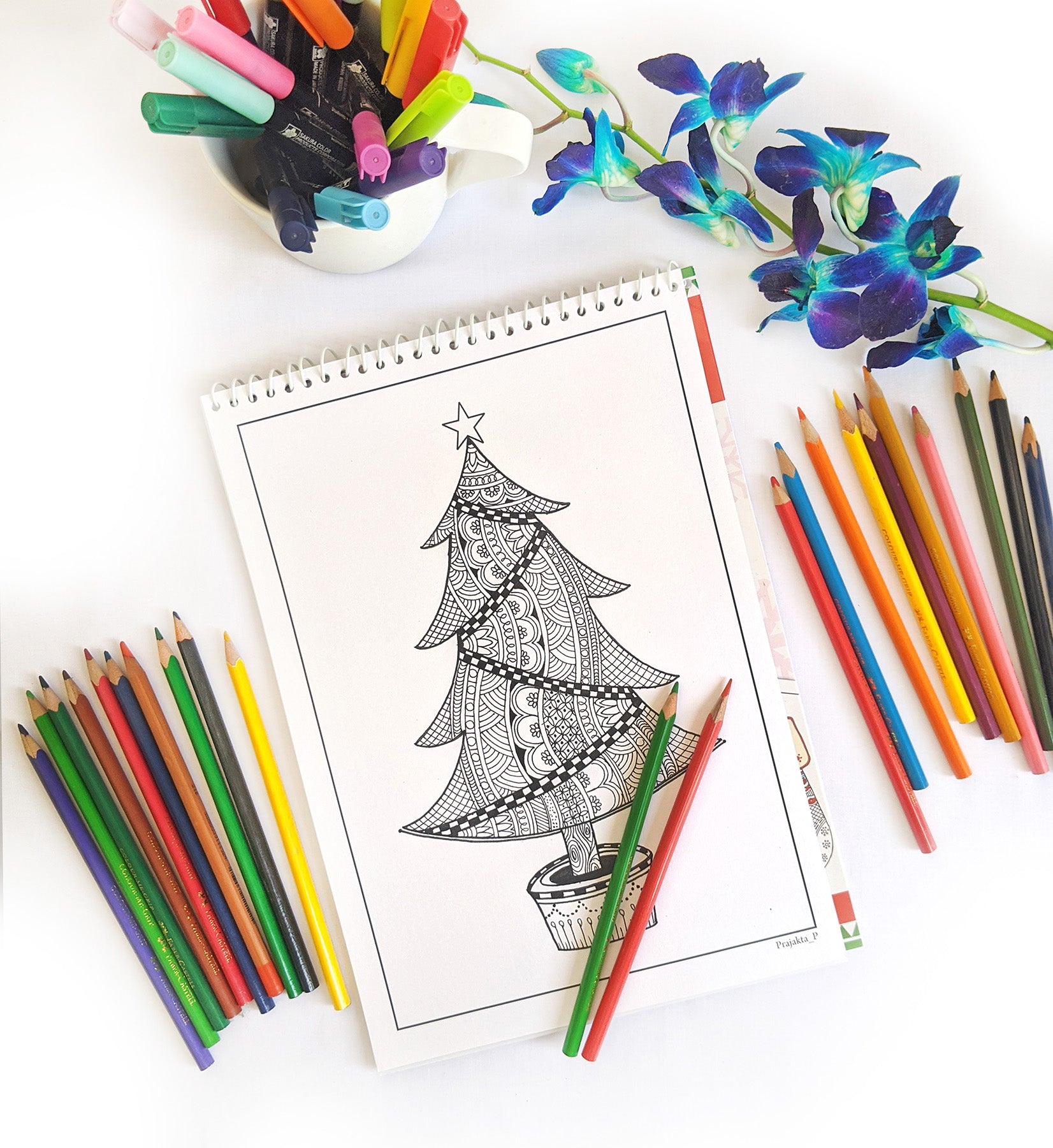 Merry Christmas : Festive coloring book with intricate designs