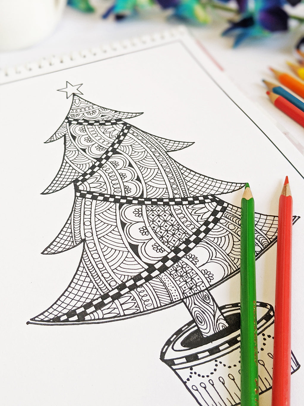 Merry Christmas : Festive coloring book with intricate designs